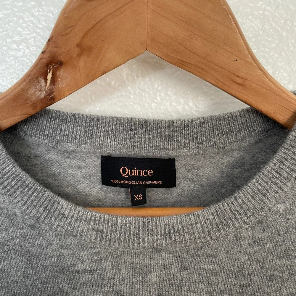 Quince Mongolian Cashmere Crewneck Sweater Heather Gray Womens XS SGK001